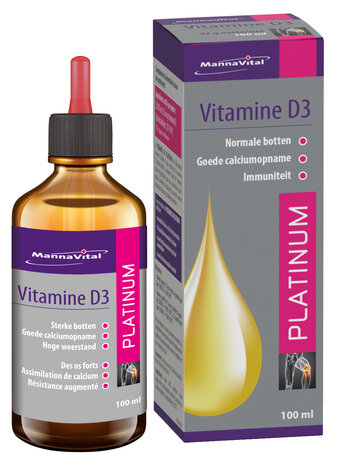 Vitamine D3 platinum druppels - Mannavital